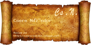 Csere Nándor névjegykártya